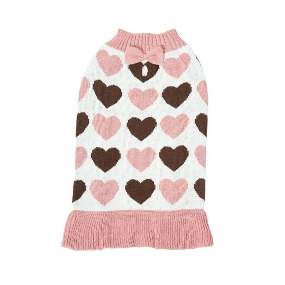 Pet Winter Dog or Cat Clothes Spoiled & Heart Pink Sweaters 2-Pack Size S - Picture 8 of 12